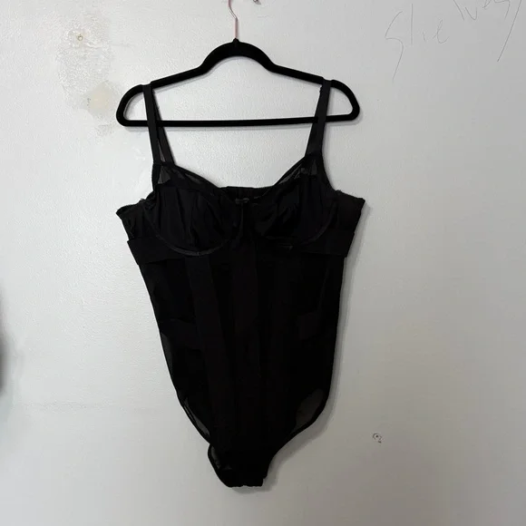 Torrid Curve Black Sheer Corset Bodysuit Lingerie Size 2 Plus - Picture 2 of 6